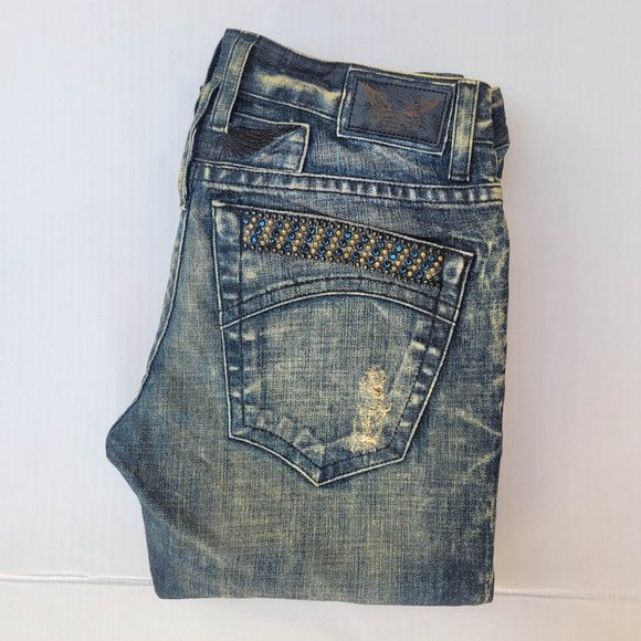 New Men's ROBIN'S JEAN sz 32 Swarovski Crystals & Studs